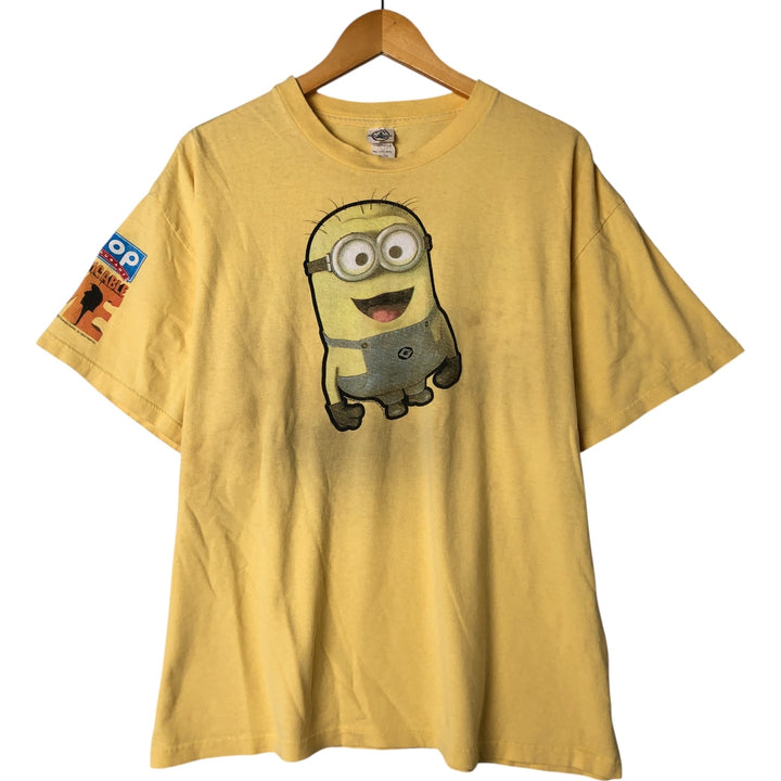 Delta Minions Character Print T-Shirt, Men's XL cotton yellow type Vintage Second Hand