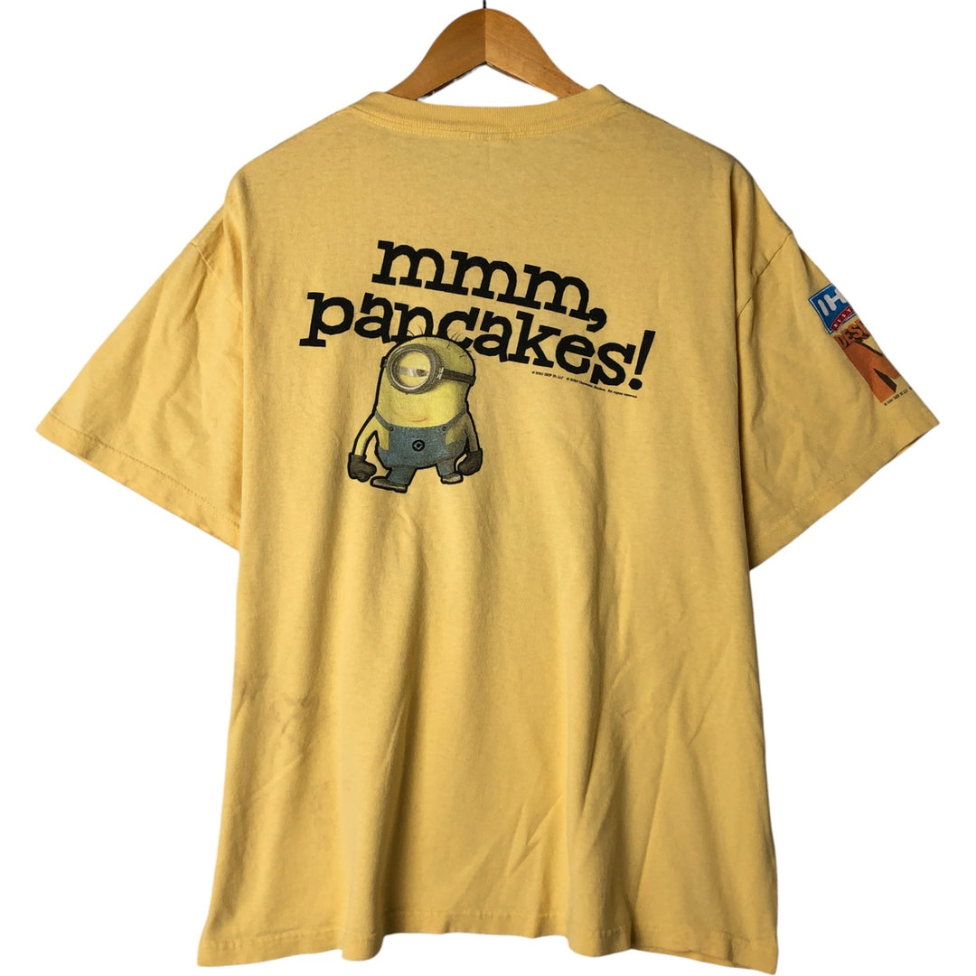 Delta Minions Character Print T-Shirt, Men's XL cotton yellow type Vintage Second Hand