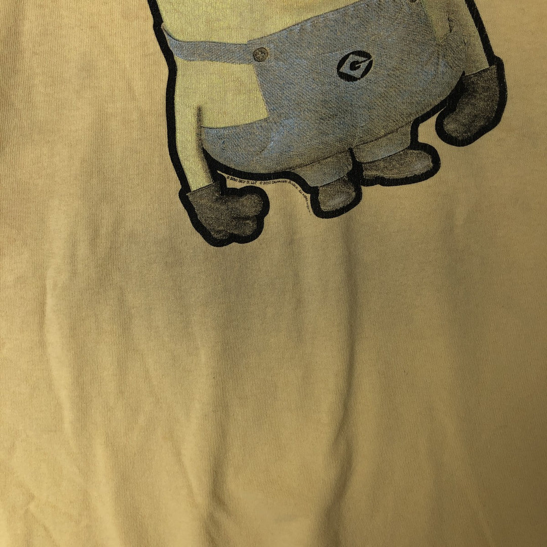 Delta Minions Character Print T-Shirt, Men's XL cotton yellow type Vintage Second Hand