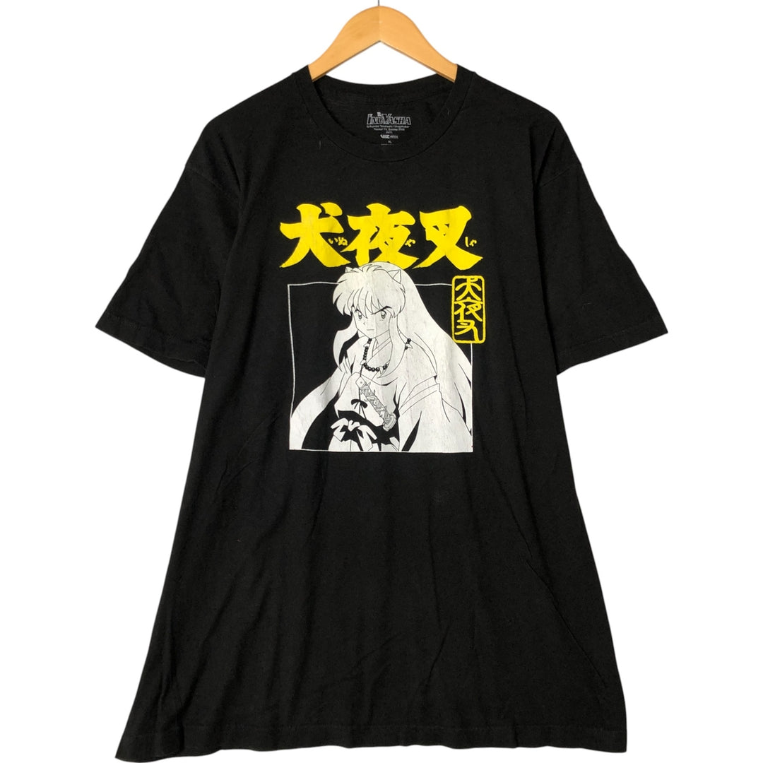 Inuyasha Anime Character Print T-Shirt Men's XL Size cotton black type Vintage Second Hand