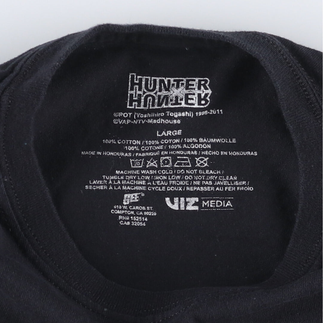 HUNTER HUNTER Hunter Hunter Gon Anime Character Print T-shirt Men's L size cotton black type Vintage Second Hand