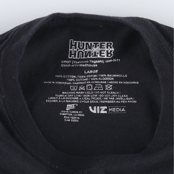 HUNTER HUNTER Hunter Hunter Gon Anime Character Print T-shirt Men's L size cotton black type Vintage Second Hand