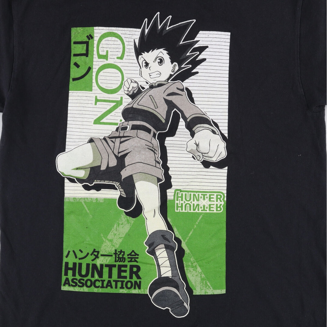 HUNTER HUNTER Hunter Hunter Gon Anime Character Print T-shirt Men's L size cotton black type Vintage Second Hand