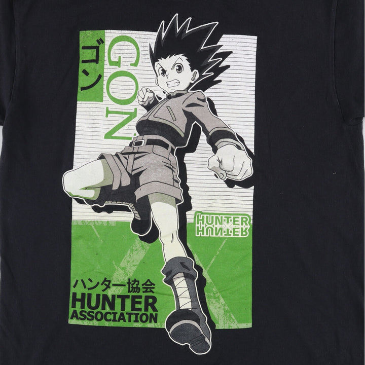 HUNTER HUNTER Hunter Hunter Gon Anime Character Print T-shirt Men's L size cotton black type Vintage Second Hand