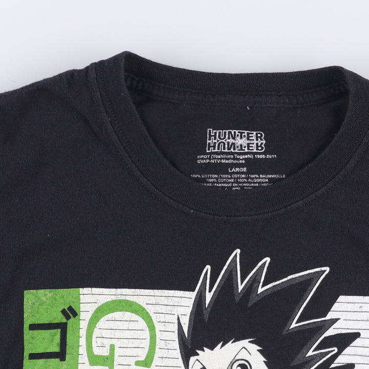 HUNTER HUNTER Hunter Hunter Gon Anime Character Print T-shirt Men's L size cotton black type Vintage Second Hand