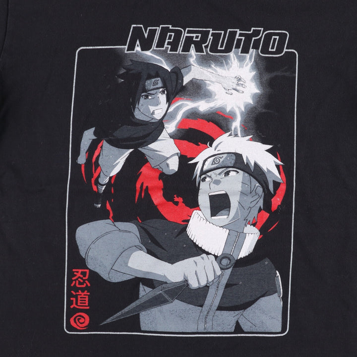 NARUTO SHIPPUDEN Naruto Shippuden Anime Character Print T-Shirt Men's M Size cotton black type Vintage Second Hand