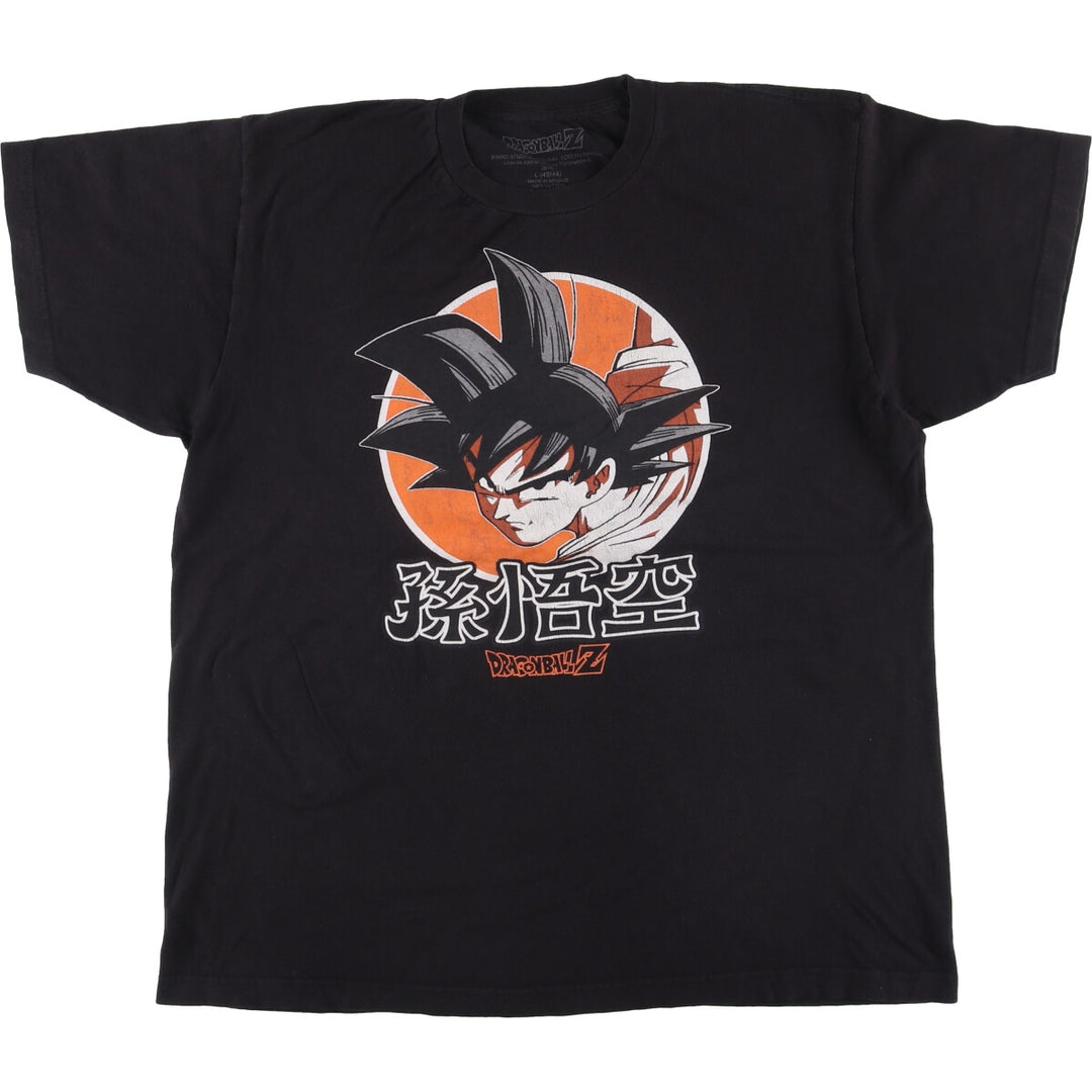DRAGONBALLZ Dragon Ball Z Son Goku Anime Character Print T-Shirt Men's L size cotton black type Vintage Second Hand