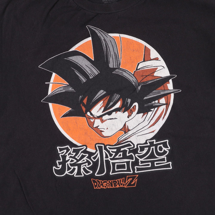 DRAGONBALLZ Dragon Ball Z Son Goku Anime Character Print T-Shirt Men's L size cotton black type Vintage Second Hand