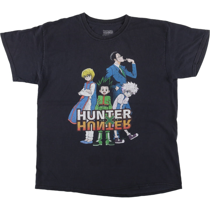 HUNTER HUNTER Hunter x Hunter Anime Character Print T-shirt Men's L size cotton black type Vintage Second Hand