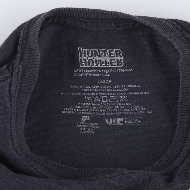 HUNTER HUNTER Hunter x Hunter Anime Character Print T-shirt Men's L size cotton black type Vintage Second Hand