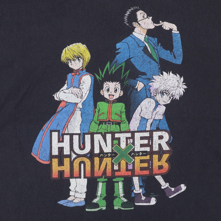 HUNTER HUNTER Hunter x Hunter Anime Character Print T-shirt Men's L size cotton black type Vintage Second Hand