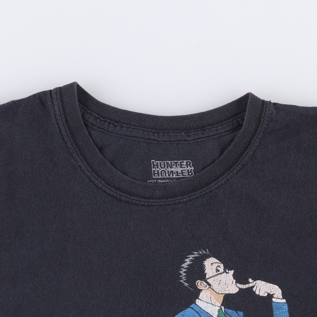 HUNTER HUNTER Hunter x Hunter Anime Character Print T-shirt Men's L size cotton black type Vintage Second Hand