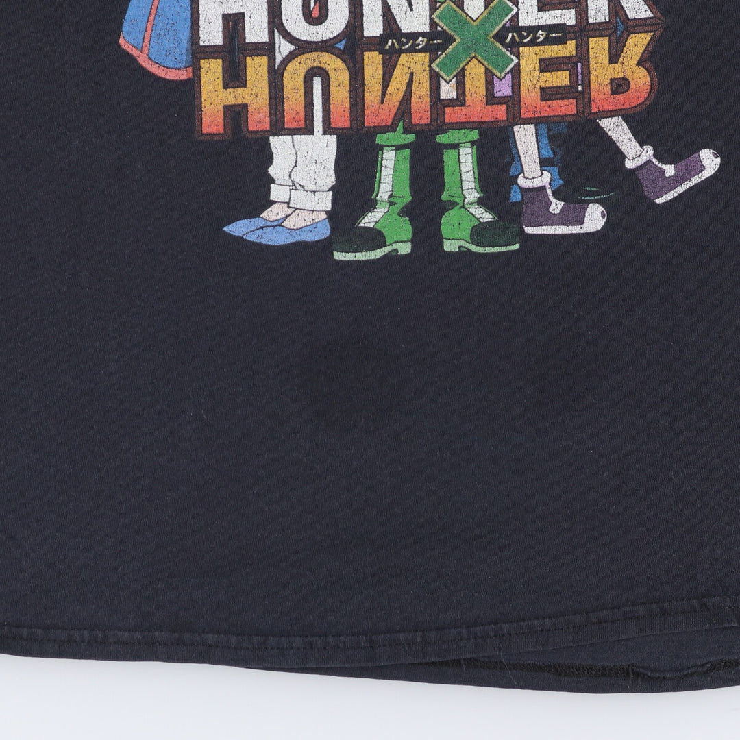 HUNTER HUNTER Hunter x Hunter Anime Character Print T-shirt Men's L size cotton black type Vintage Second Hand