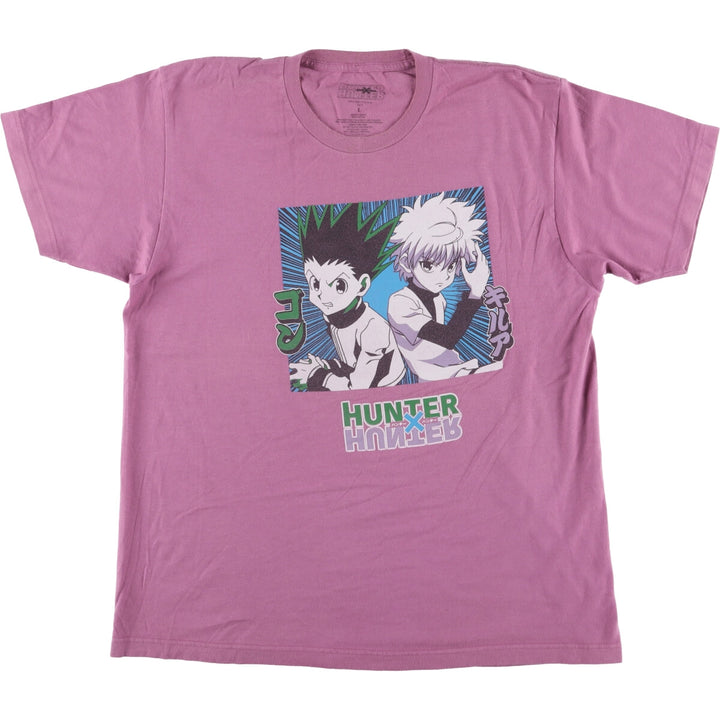 HUNTER HUNTER Hunter Hunter Gon Killua Anime Character Print T-Shirt Men's L size cotton purple type Vintage Second Hand
