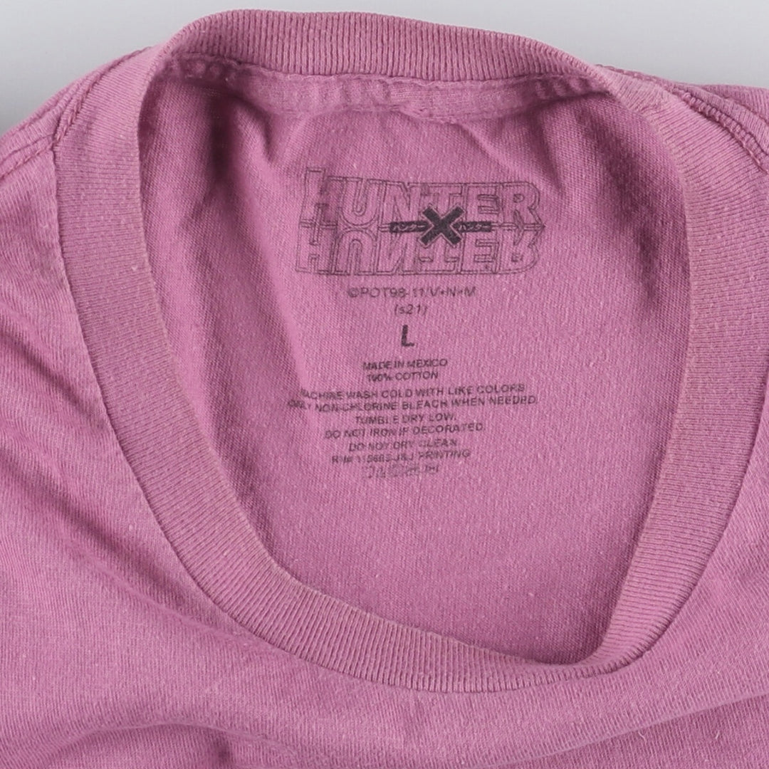 HUNTER HUNTER Hunter Hunter Gon Killua Anime Character Print T-Shirt Men's L size cotton purple type Vintage Second Hand