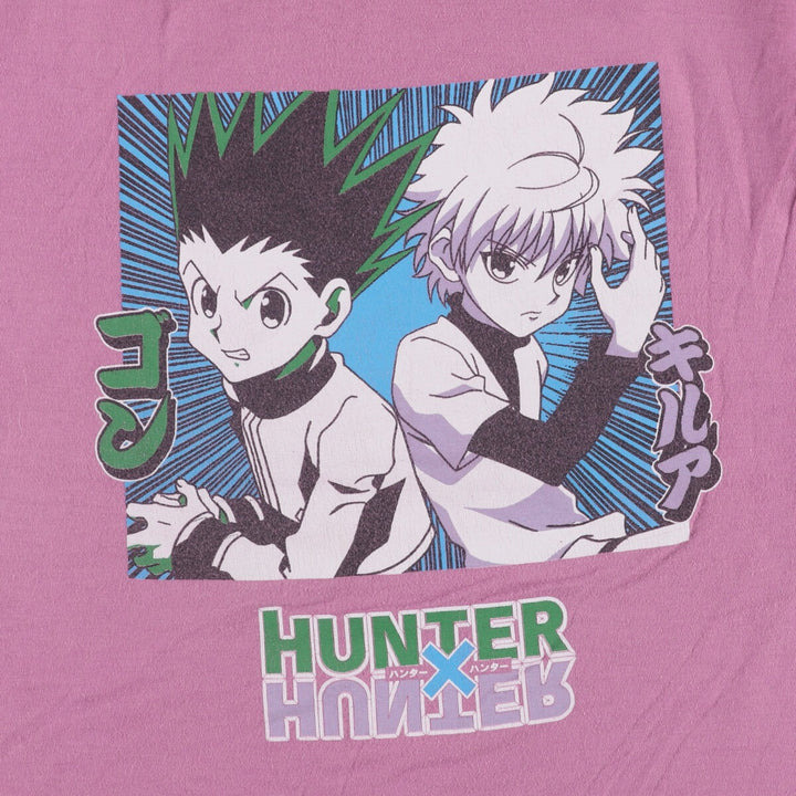 HUNTER HUNTER Hunter Hunter Gon Killua Anime Character Print T-Shirt Men's L size cotton purple type Vintage Second Hand