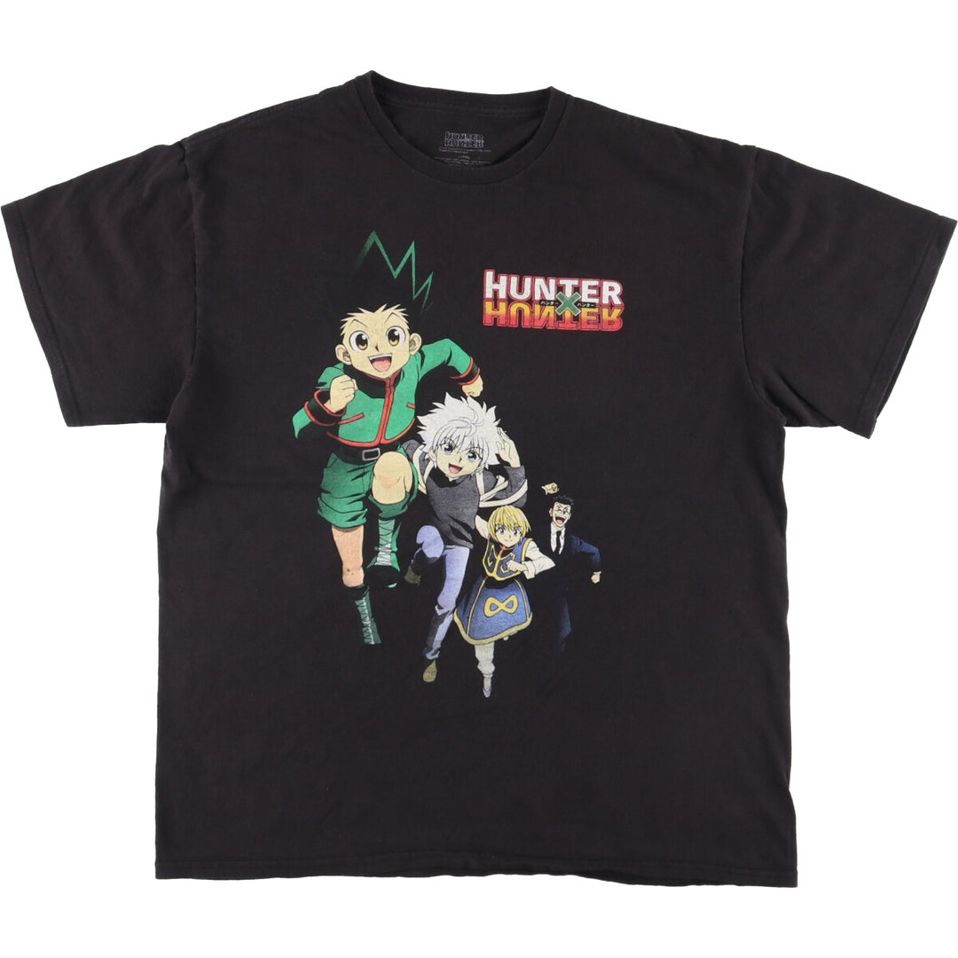 HUNTER HUNTER Hunter x Hunter Anime Character Print T-shirt Men's L size cotton black type Vintage Second Hand