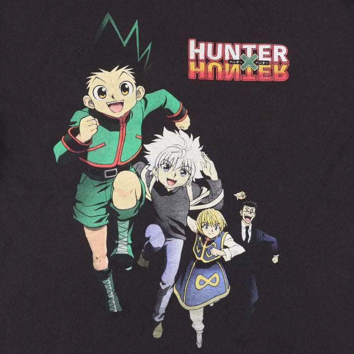 HUNTER HUNTER Hunter x Hunter Anime Character Print T-shirt Men's L size cotton black type Vintage Second Hand
