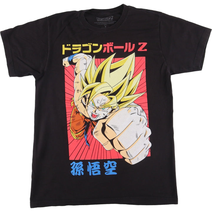 DRAGONBALLZ Dragon Ball Z Son Goku Anime Character Print T-Shirt Men's M size cotton black type Vintage Second Hand
