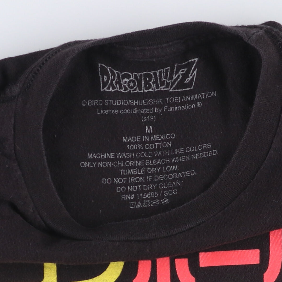 DRAGONBALLZ Dragon Ball Z Son Goku Anime Character Print T-Shirt Men's M size cotton black type Vintage Second Hand