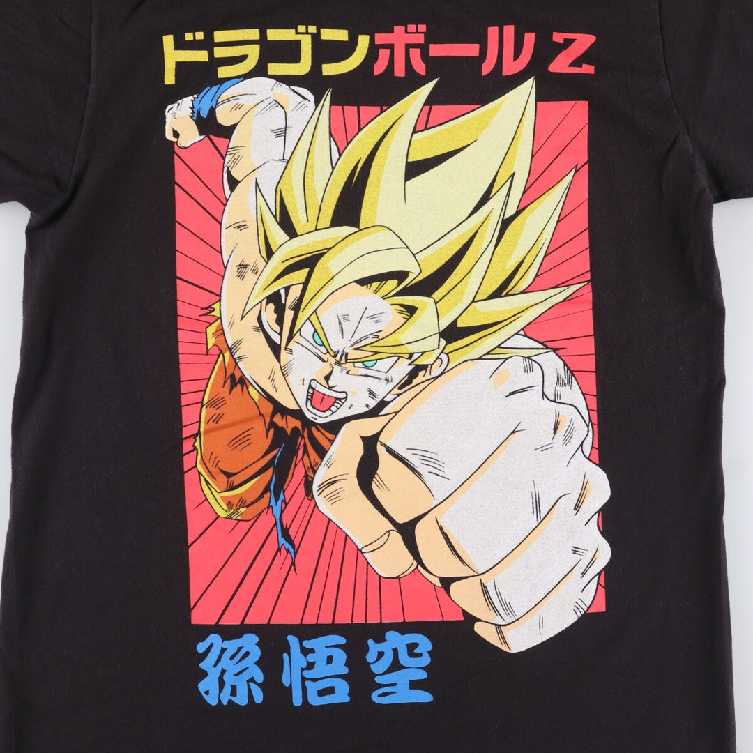 DRAGONBALLZ Dragon Ball Z Son Goku Anime Character Print T-Shirt Men's M size cotton black type Vintage Second Hand