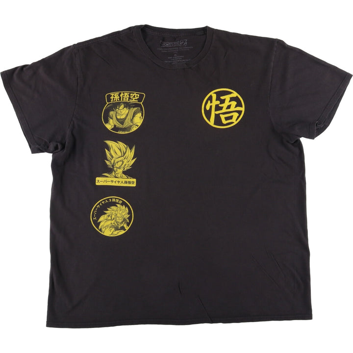 DRAGONBALLZ Dragon Ball Z Son Goku Anime Character Print T-Shirt Men's XL cotton black type Vintage Second Hand
