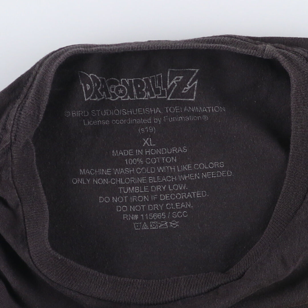 DRAGONBALLZ Dragon Ball Z Son Goku Anime Character Print T-Shirt Men's XL cotton black type Vintage Second Hand