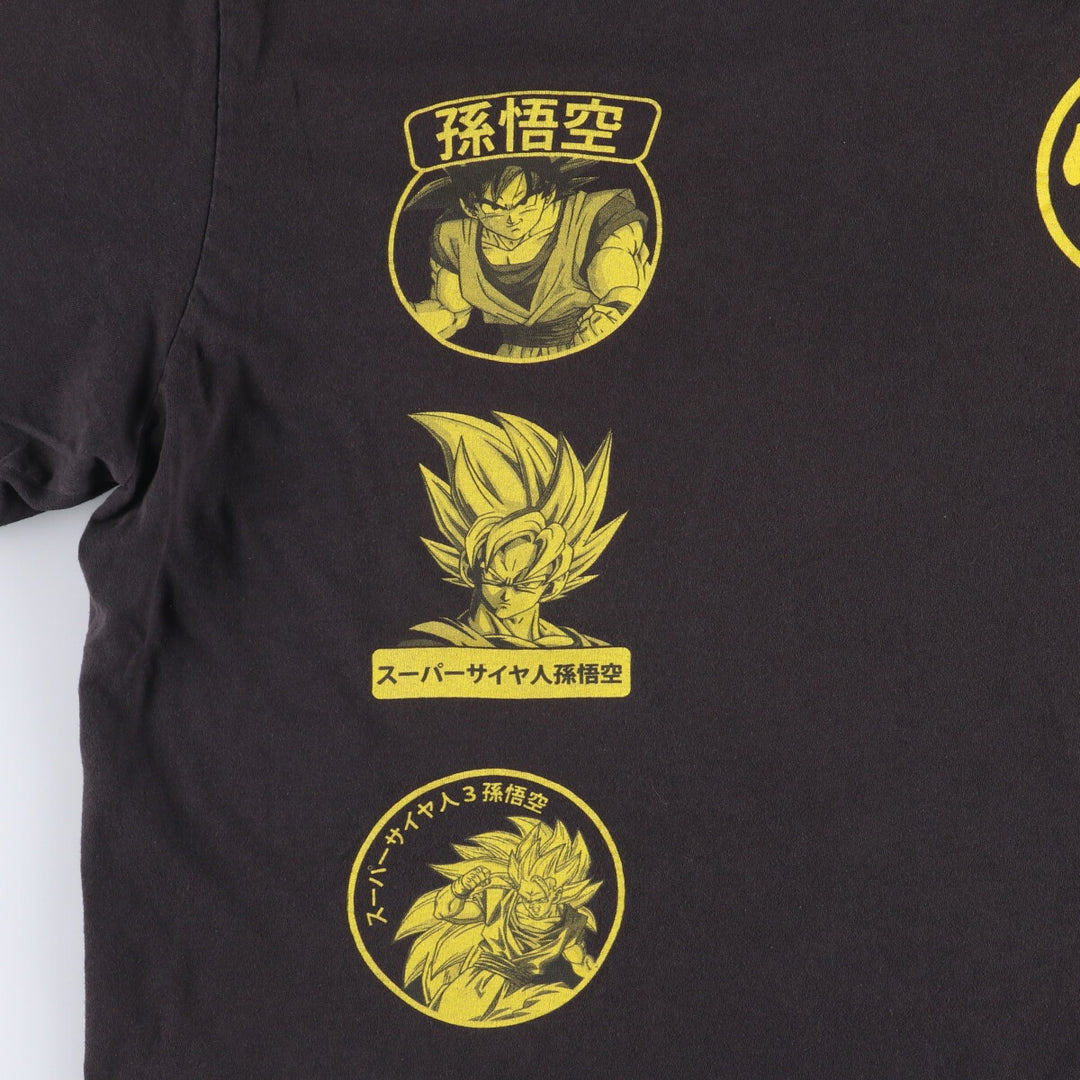 DRAGONBALLZ Dragon Ball Z Son Goku Anime Character Print T-Shirt Men's XL cotton black type Vintage Second Hand