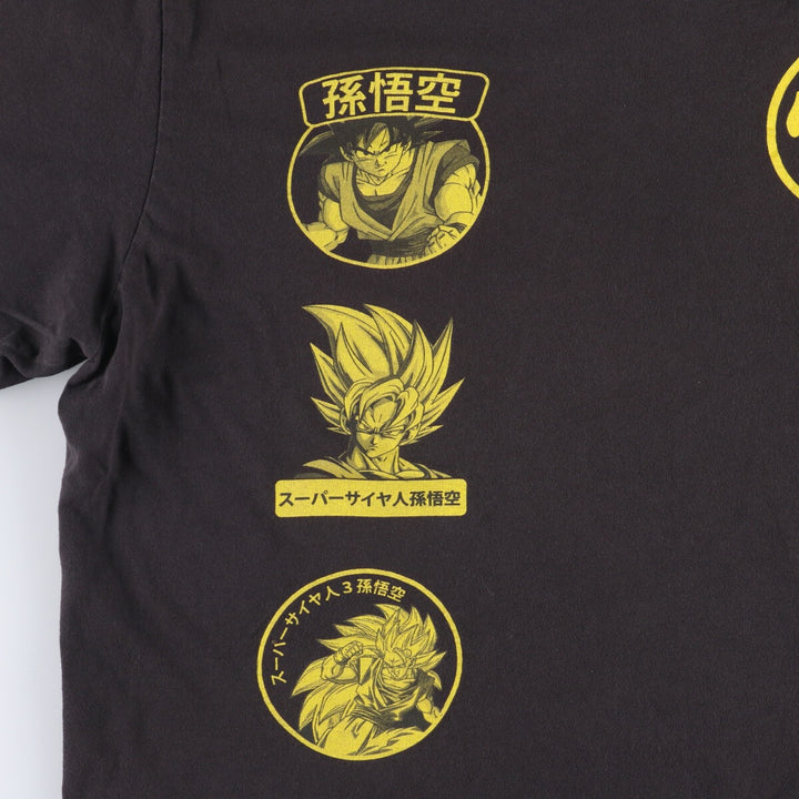 DRAGONBALLZ Dragon Ball Z Son Goku Anime Character Print T-Shirt Men's XL cotton black type Vintage Second Hand