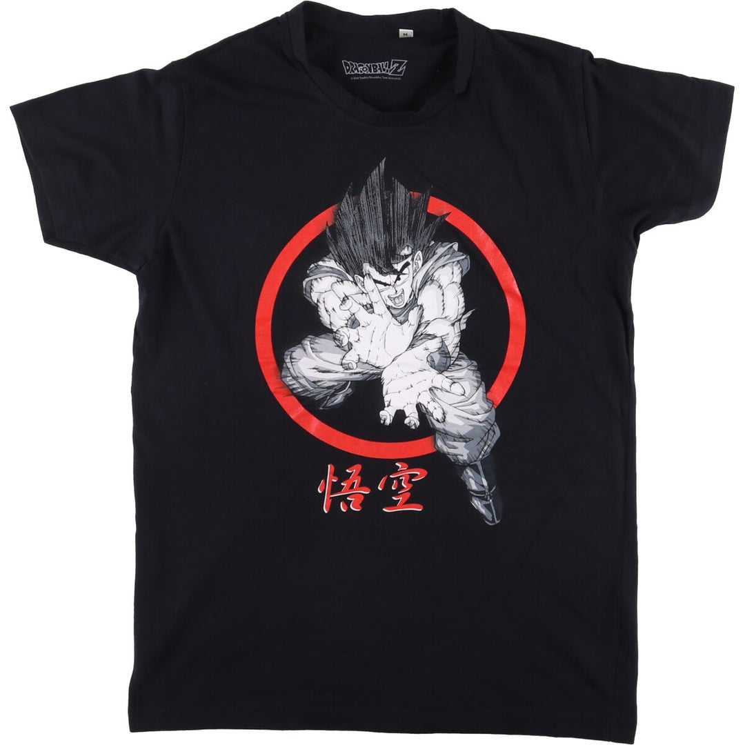 DRAGONBALLZ Dragon Ball Z Son Goku Anime Character Print T-Shirt Men's M size cotton black type Vintage Second Hand
