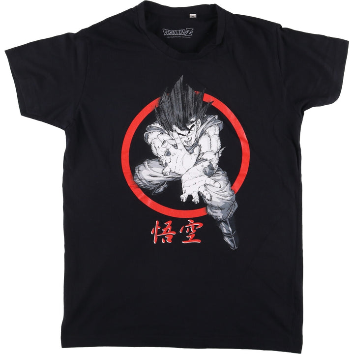 DRAGONBALLZ Dragon Ball Z Son Goku Anime Character Print T-Shirt Men's M size cotton black type Vintage Second Hand