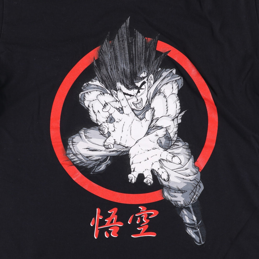 DRAGONBALLZ Dragon Ball Z Son Goku Anime Character Print T-Shirt Men's M size cotton black type Vintage Second Hand