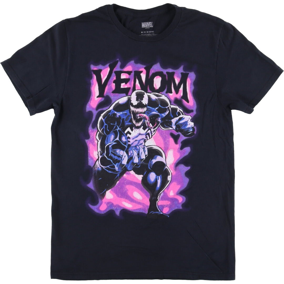 Marvel VENOM Character Print T-Shirt, Men's M cotton black type Vintage Second Hand