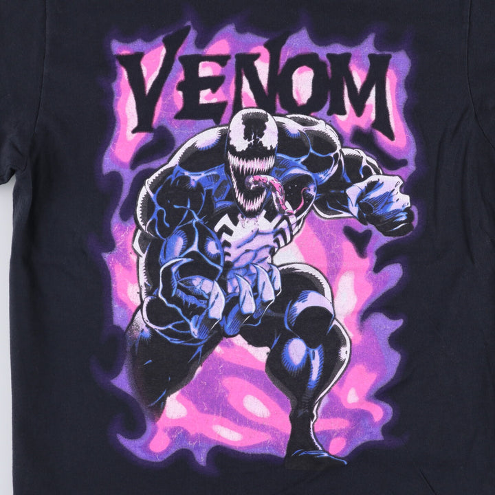 Marvel VENOM Character Print T-Shirt, Men's M cotton black type Vintage Second Hand