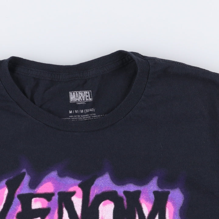 Marvel VENOM Character Print T-Shirt, Men's M cotton black type Vintage Second Hand