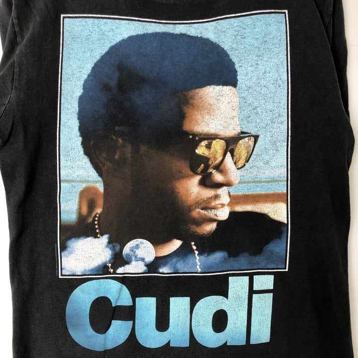 KID CUDI Rap T-shirt, Men's S size unclear black type Vintage Second Hand