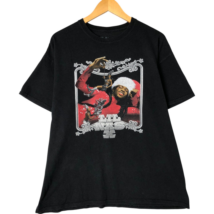 LIL NAS X Lil Nas X Rap T-shirt Rap T Men's XL size cotton black type Vintage Second Hand