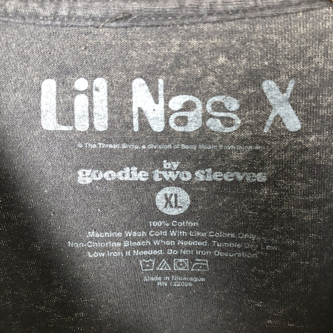 LIL NAS X Lil Nas X Rap T-shirt Rap T Men's XL size cotton black type Vintage Second Hand