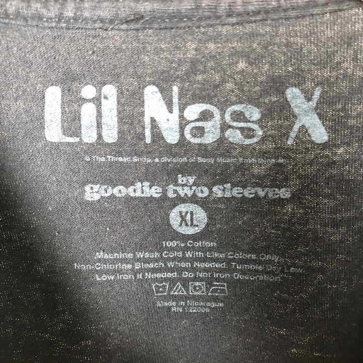 LIL NAS X Lil Nas X Rap T-shirt Rap T Men's XL size cotton black type Vintage Second Hand