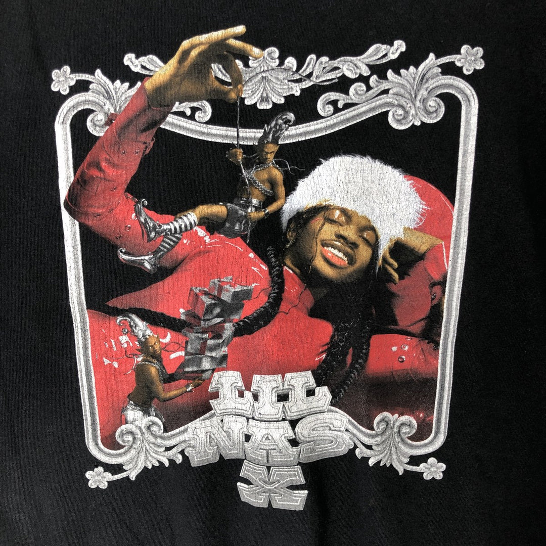 LIL NAS X Lil Nas X Rap T-shirt Rap T Men's XL size cotton black type Vintage Second Hand