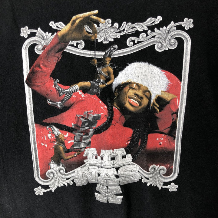 LIL NAS X Lil Nas X Rap T-shirt Rap T Men's XL size cotton black type Vintage Second Hand