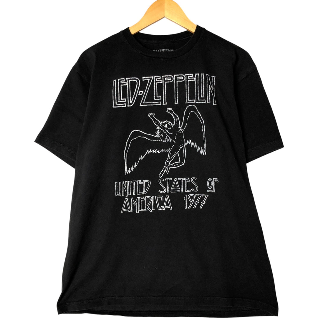 LED ZEPPELIN Led Zeppelin Band T-shirt Band T Men's L size cotton black type Vintage Second Hand