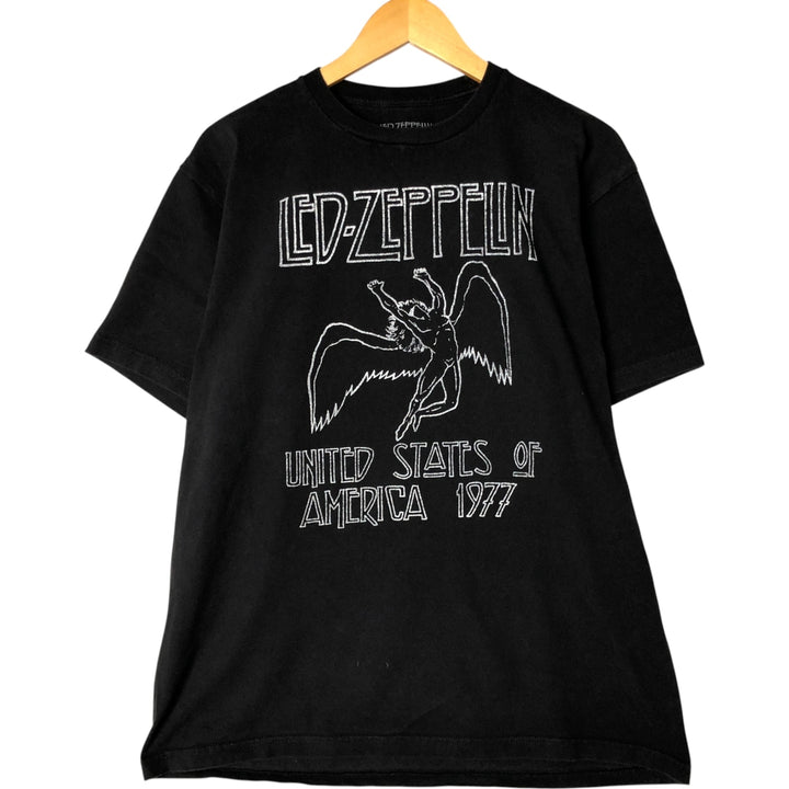 LED ZEPPELIN Led Zeppelin Band T-shirt Band T Men's L size cotton black type Vintage Second Hand