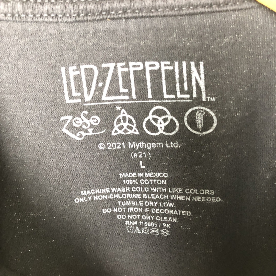 LED ZEPPELIN Led Zeppelin Band T-shirt Band T Men's L size cotton black type Vintage Second Hand