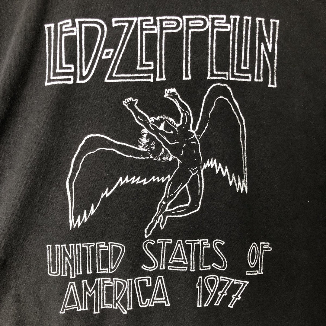 LED ZEPPELIN Led Zeppelin Band T-shirt Band T Men's L size cotton black type Vintage Second Hand