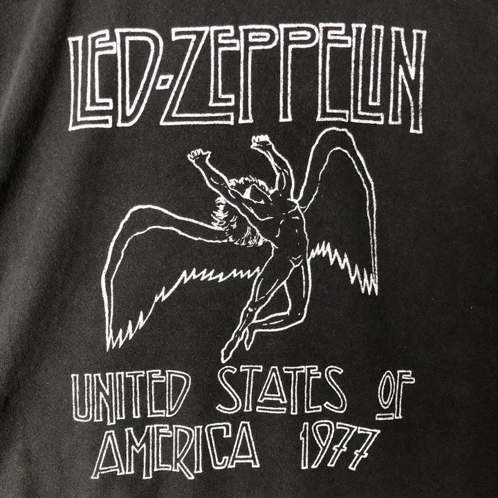 LED ZEPPELIN Led Zeppelin Band T-shirt Band T Men's L size cotton black type Vintage Second Hand