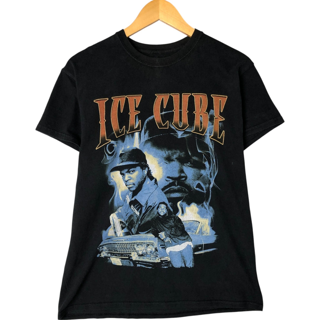 ICE CUBE Rap T-shirt, Men's S size unclear black type Vintage Second Hand