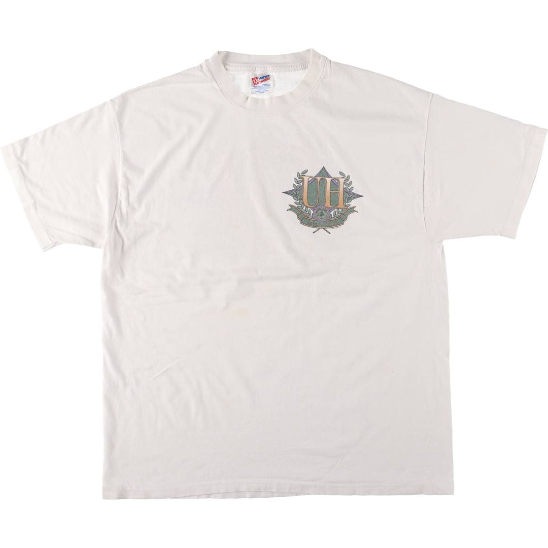 90'S Hanes Heavyweight College T-shirt, Made in USA, Men's XL, Vintage cotton white type Vintage Second Hand