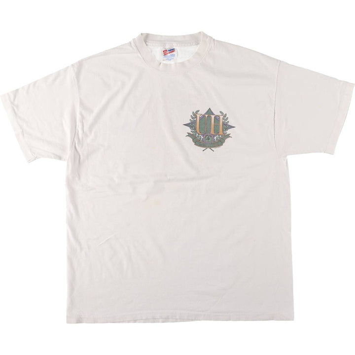 90'S Hanes Heavyweight College T-shirt, Made in USA, Men's XL, Vintage cotton white type Vintage Second Hand