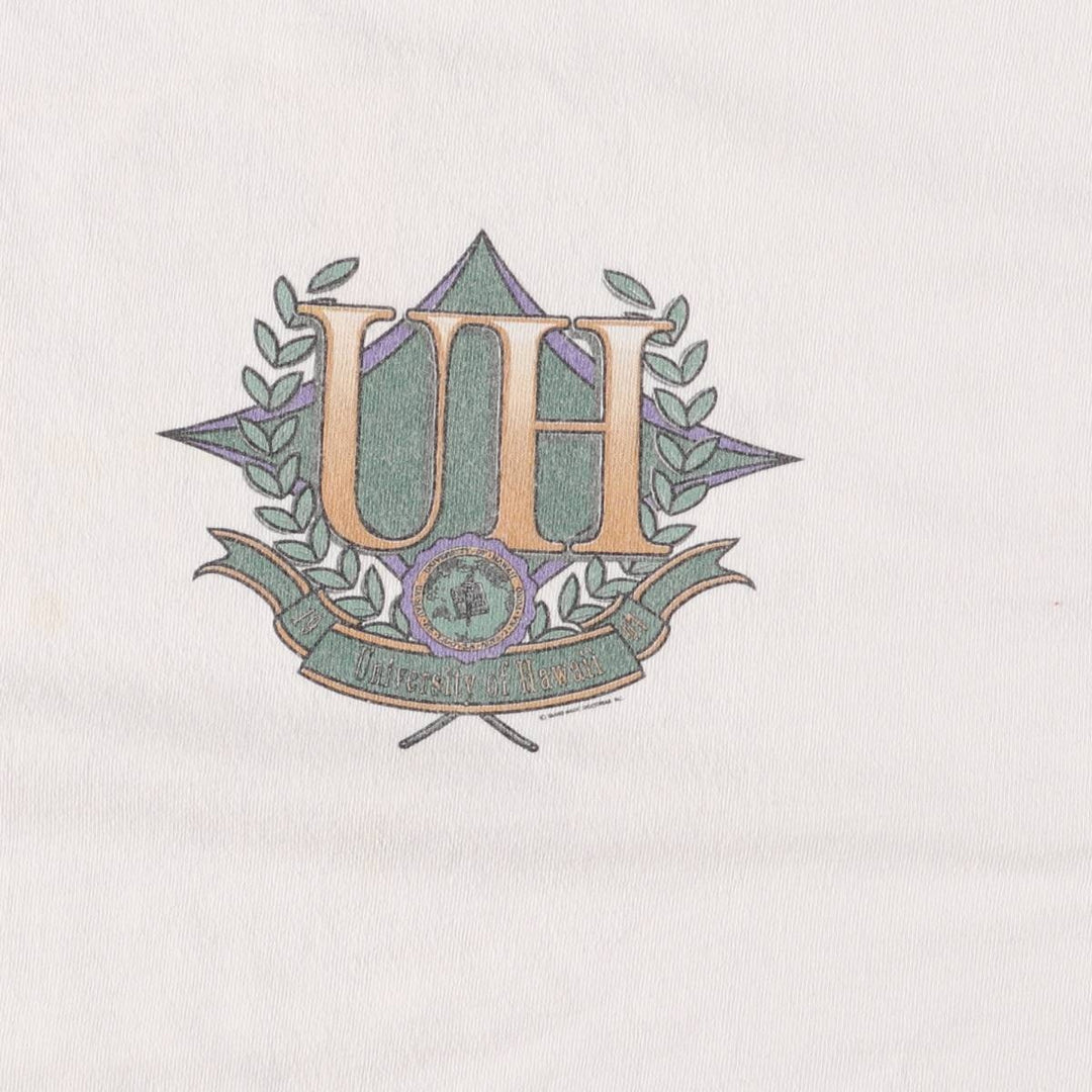 90'S Hanes Heavyweight College T-shirt, Made in USA, Men's XL, Vintage cotton white type Vintage Second Hand